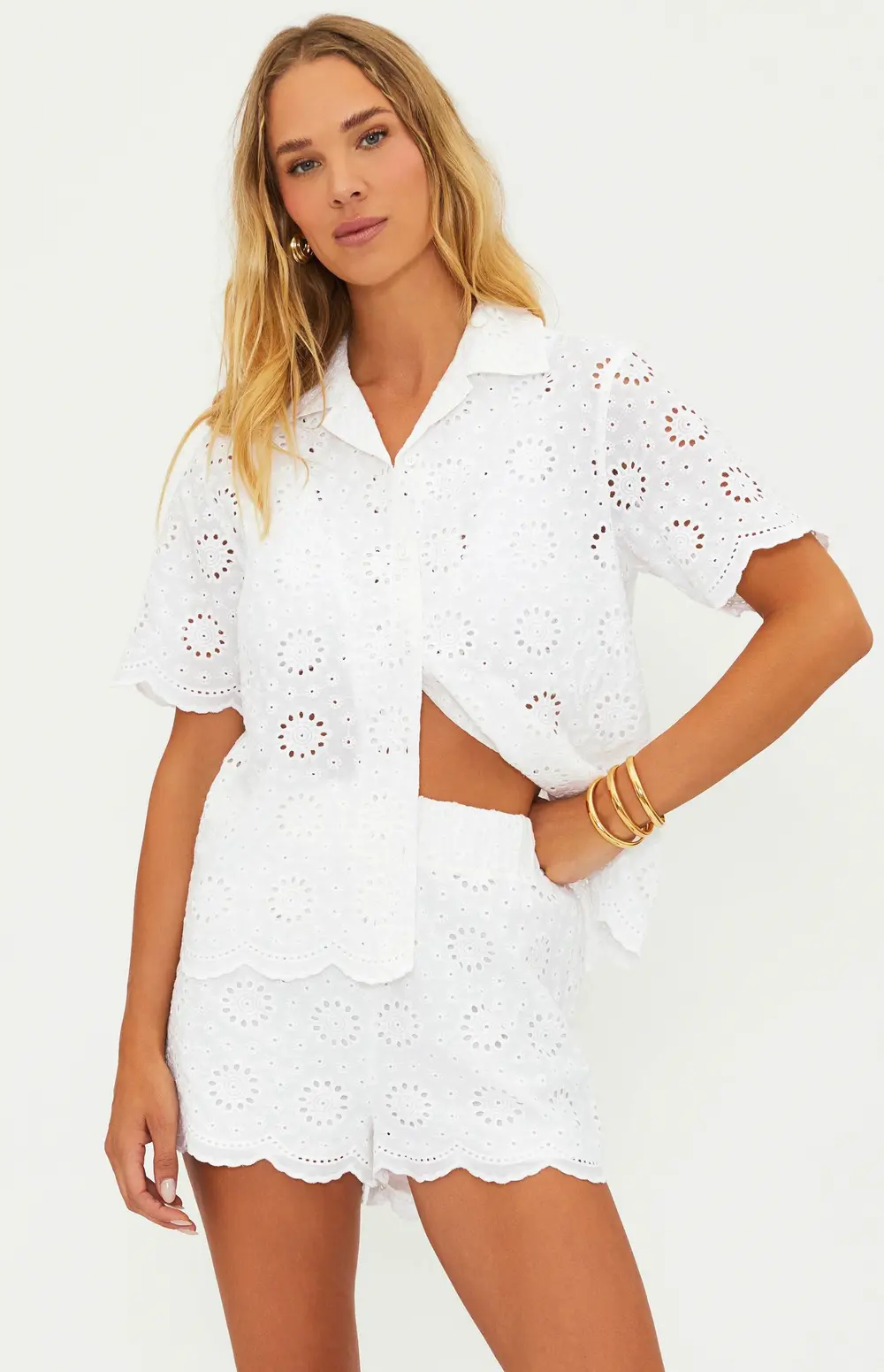 Lexie Top White Magnolia Eyelet