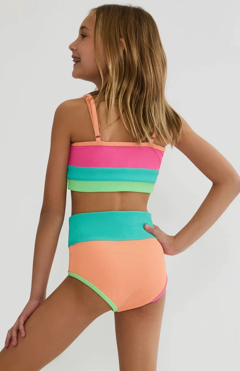 Little Eva & Emmie Set Aqua Haze Colorblock