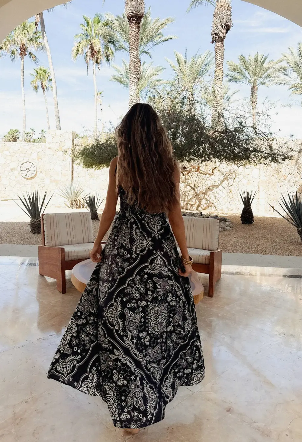 Levi Maxi Dress Bandana Black