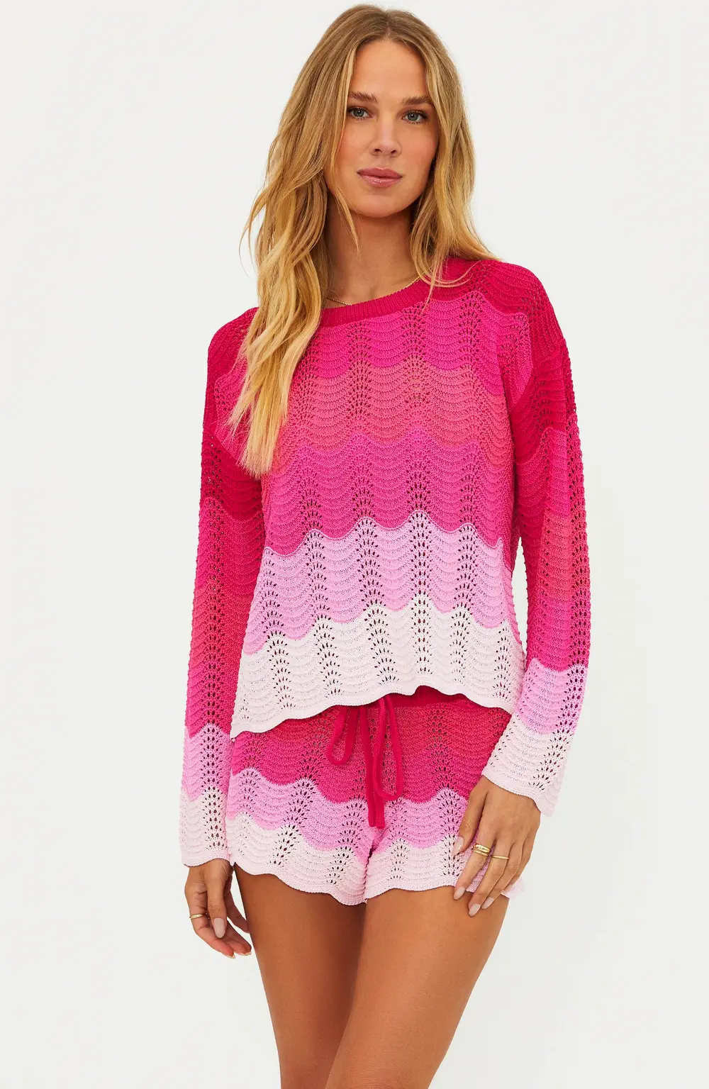 Beach Sweater Electric Pink Wave