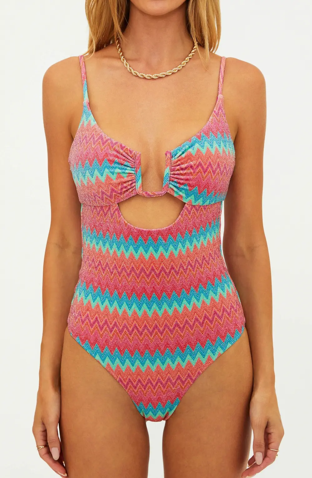 Lindy One Piece Strawberry Ice Chevron Shine