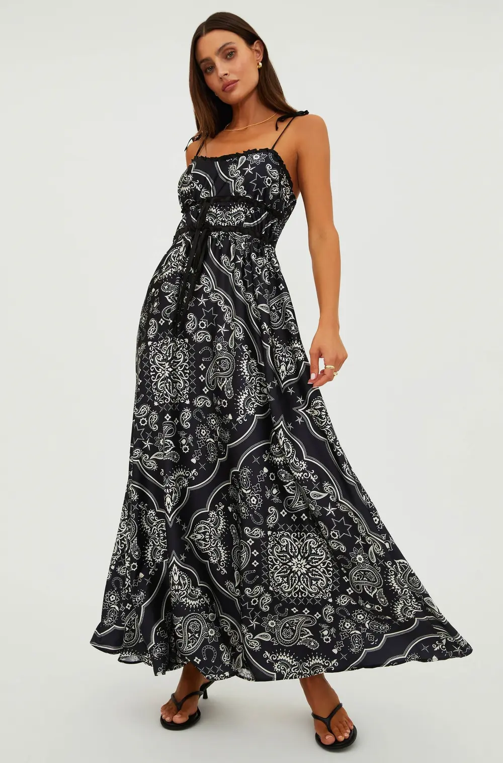 Levi Maxi Dress Bandana Black