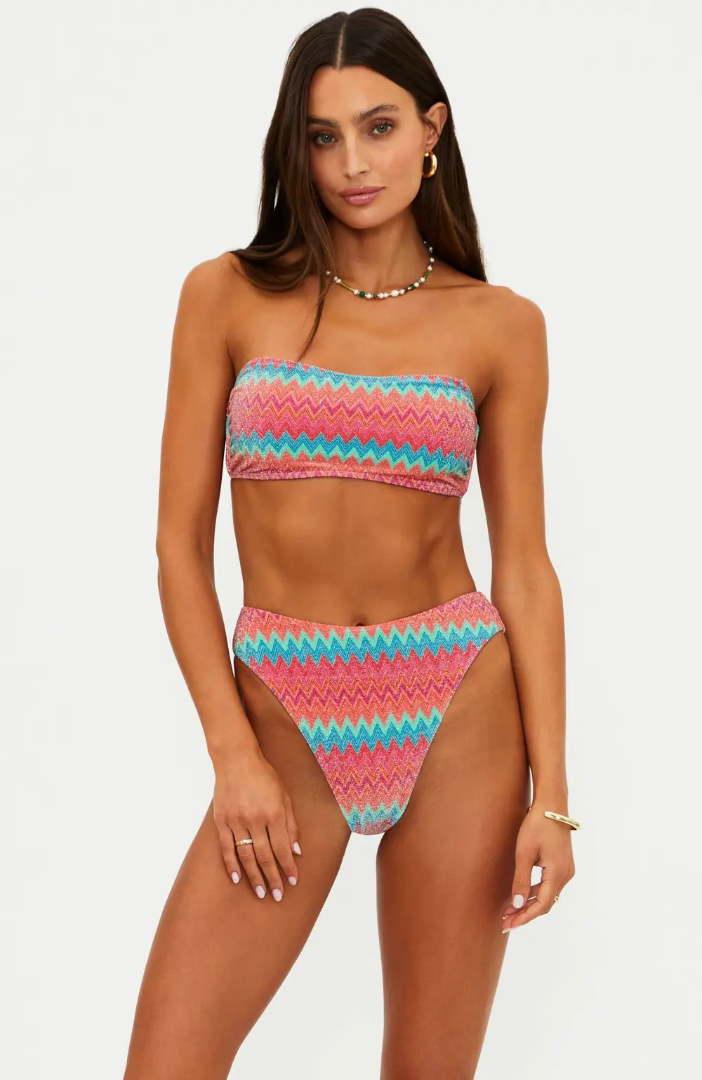 Kelsey Top Strawberry Ice Chevron Shine