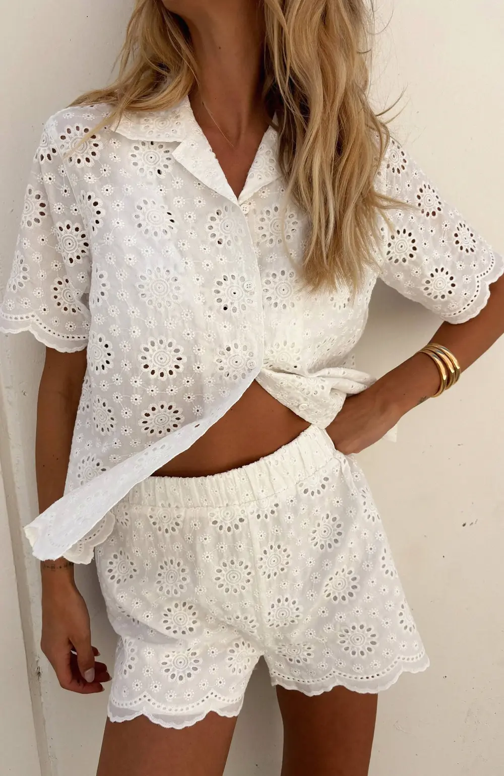 Lexie Top White Magnolia Eyelet