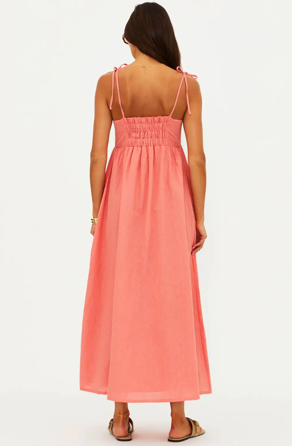 Valory Maxi Dress Coral Sea Linen