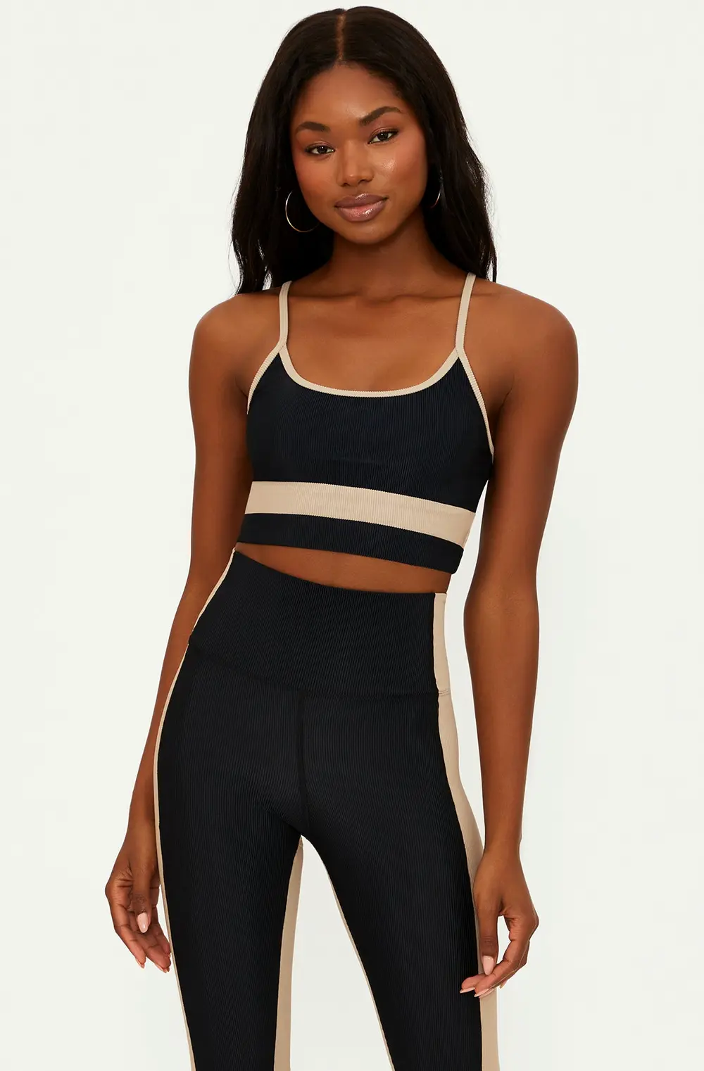 Eva Top Black Tan Colorblock