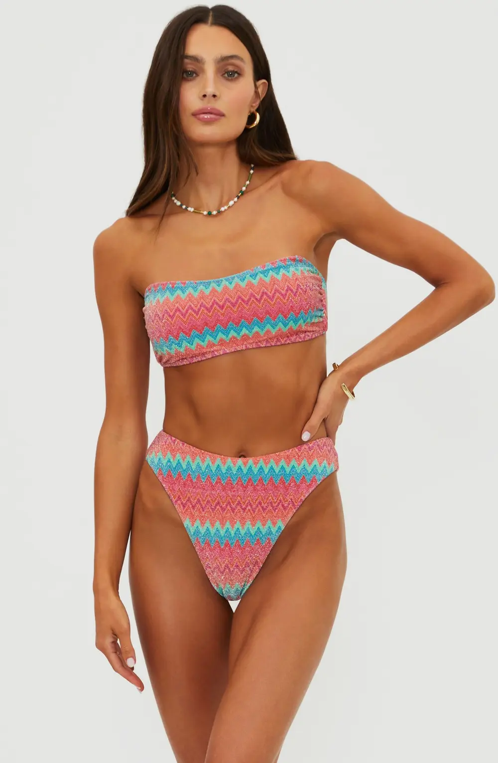 Kelsey Top Strawberry Ice Chevron Shine