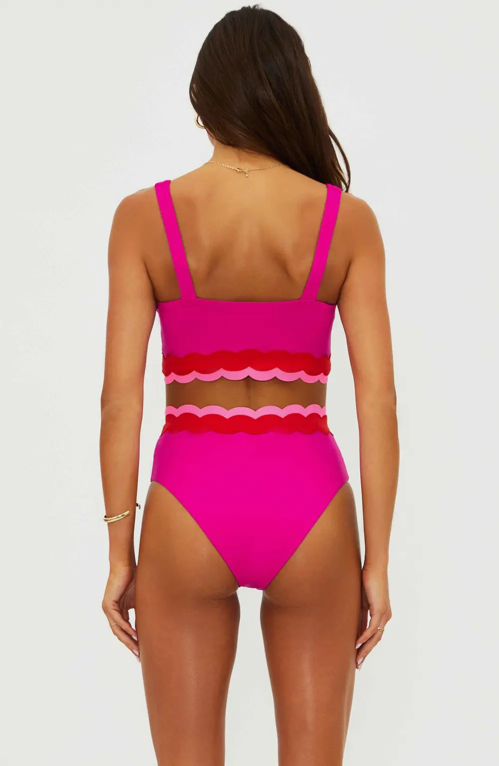 Harriet Bottom Fuchsia Red Neon Pink Wave