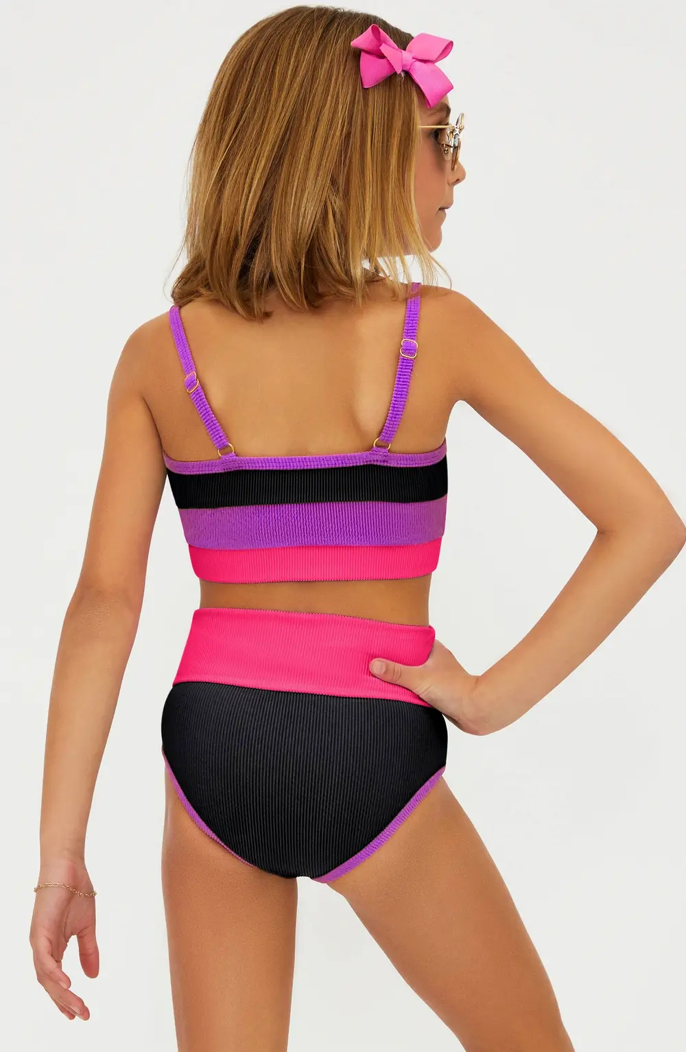 Little Eva & Emmy Set Vivid Violet Colorblock