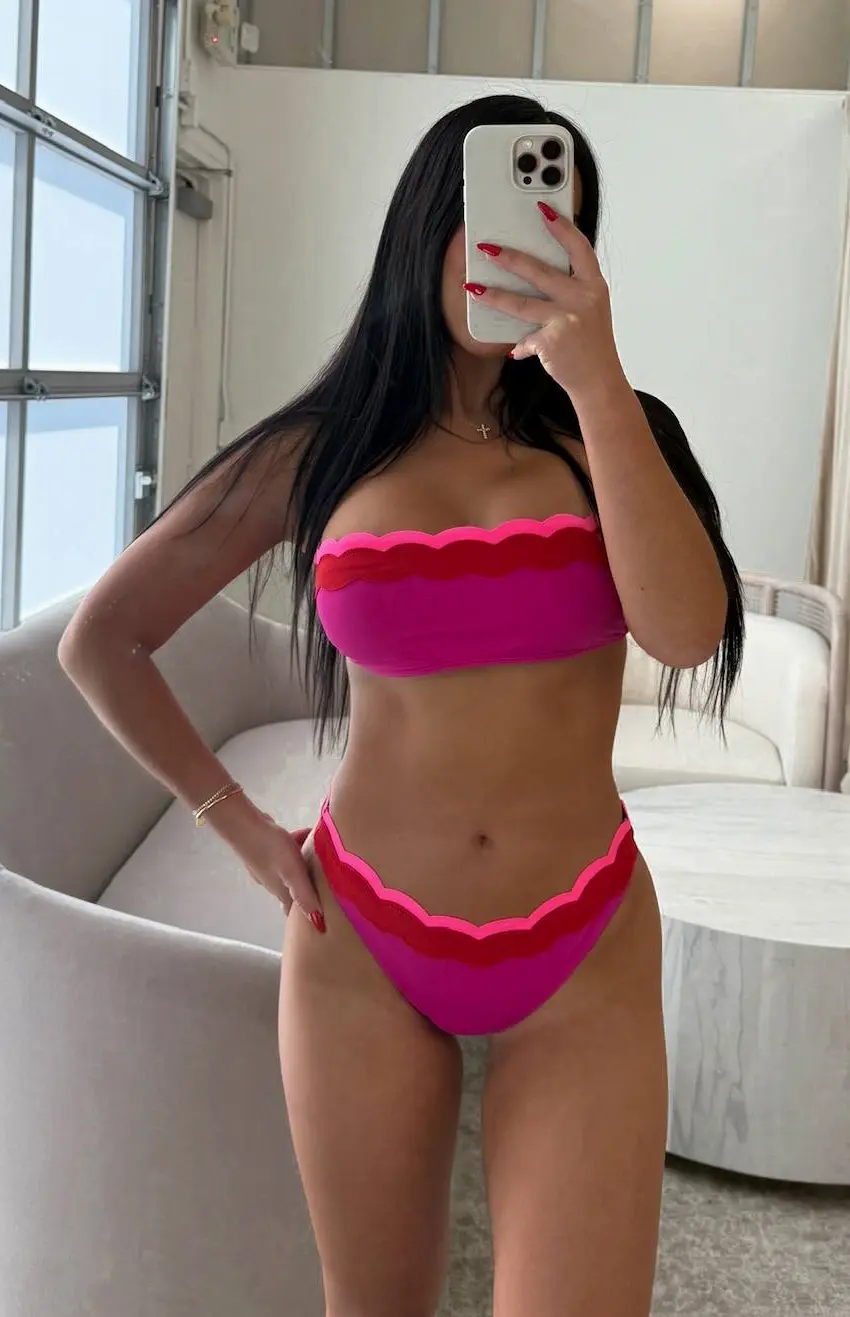 Sybil Top Fuchsia Red Neon Pink Wave