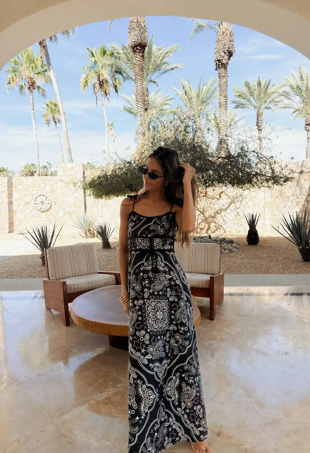 Levi Maxi Dress Bandana Black