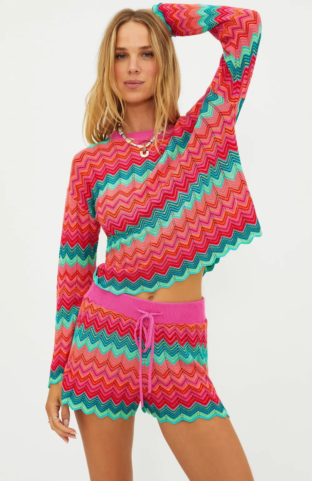 Beach Sweater Strawberry Ice Chevron