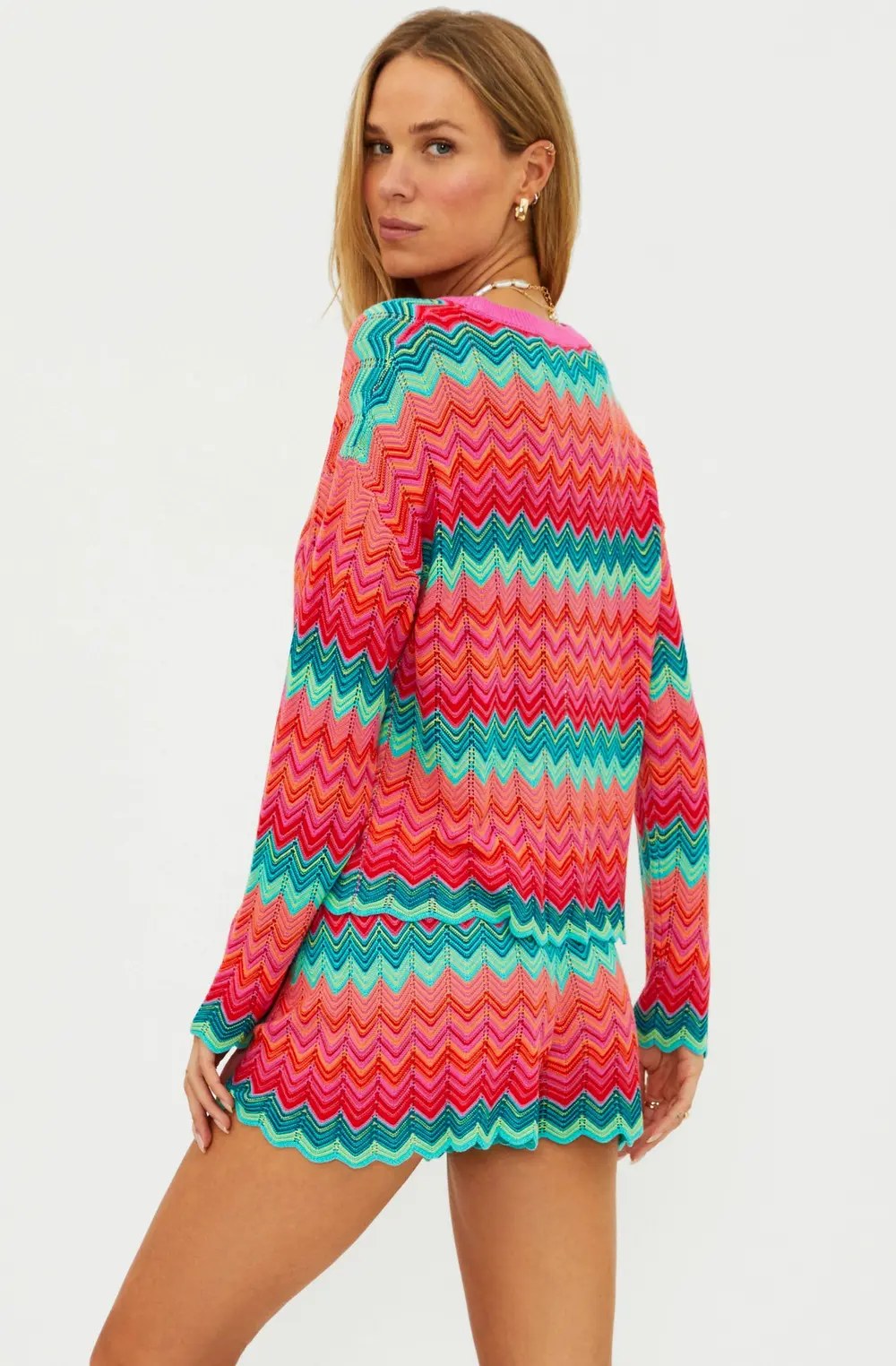 Beach Sweater Strawberry Ice Chevron