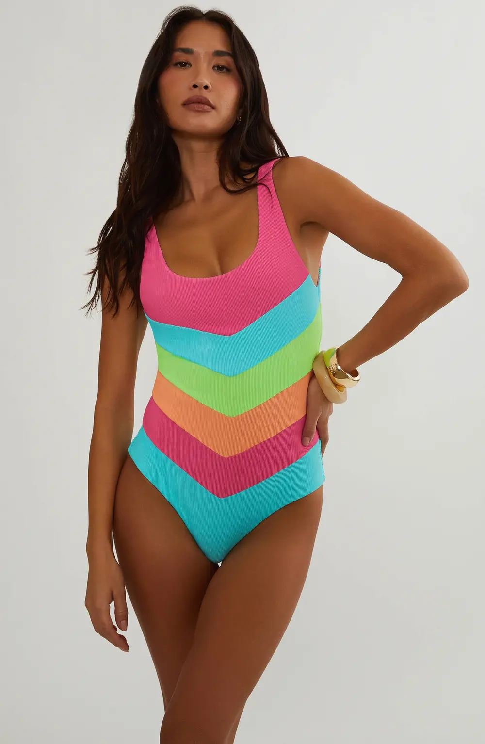 Cinthia One Piece Aqua Haze Colorblock