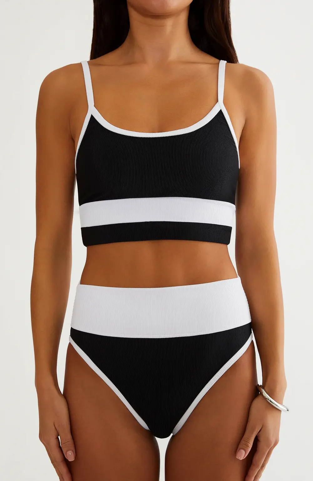 Emmy Bottom Full Coverage Black & White