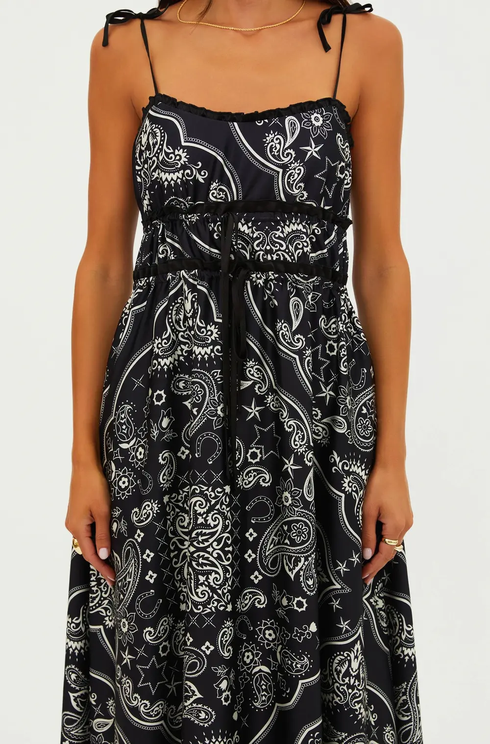 Levi Maxi Dress Bandana Black