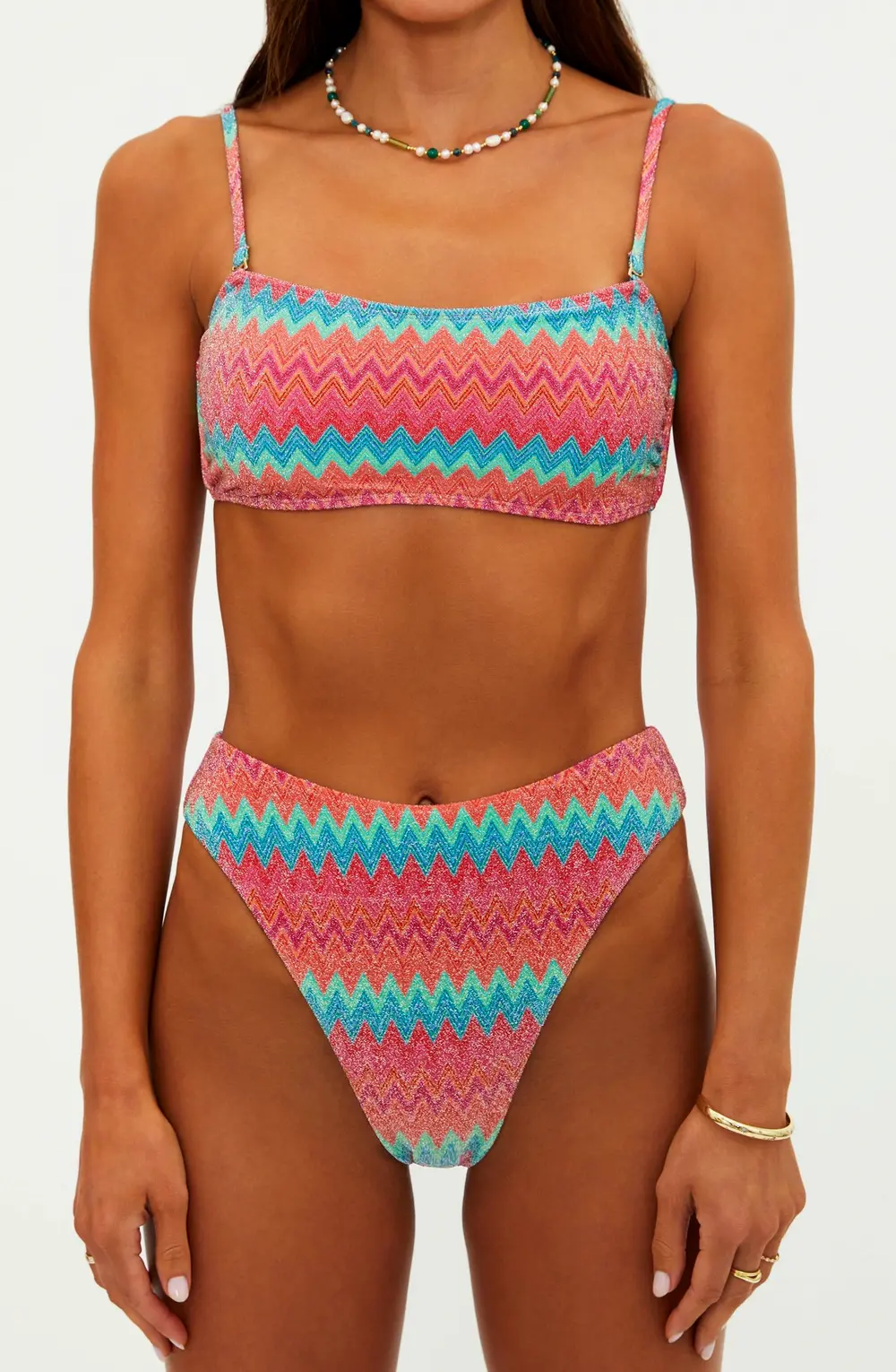 Kelsey Top Strawberry Ice Chevron Shine