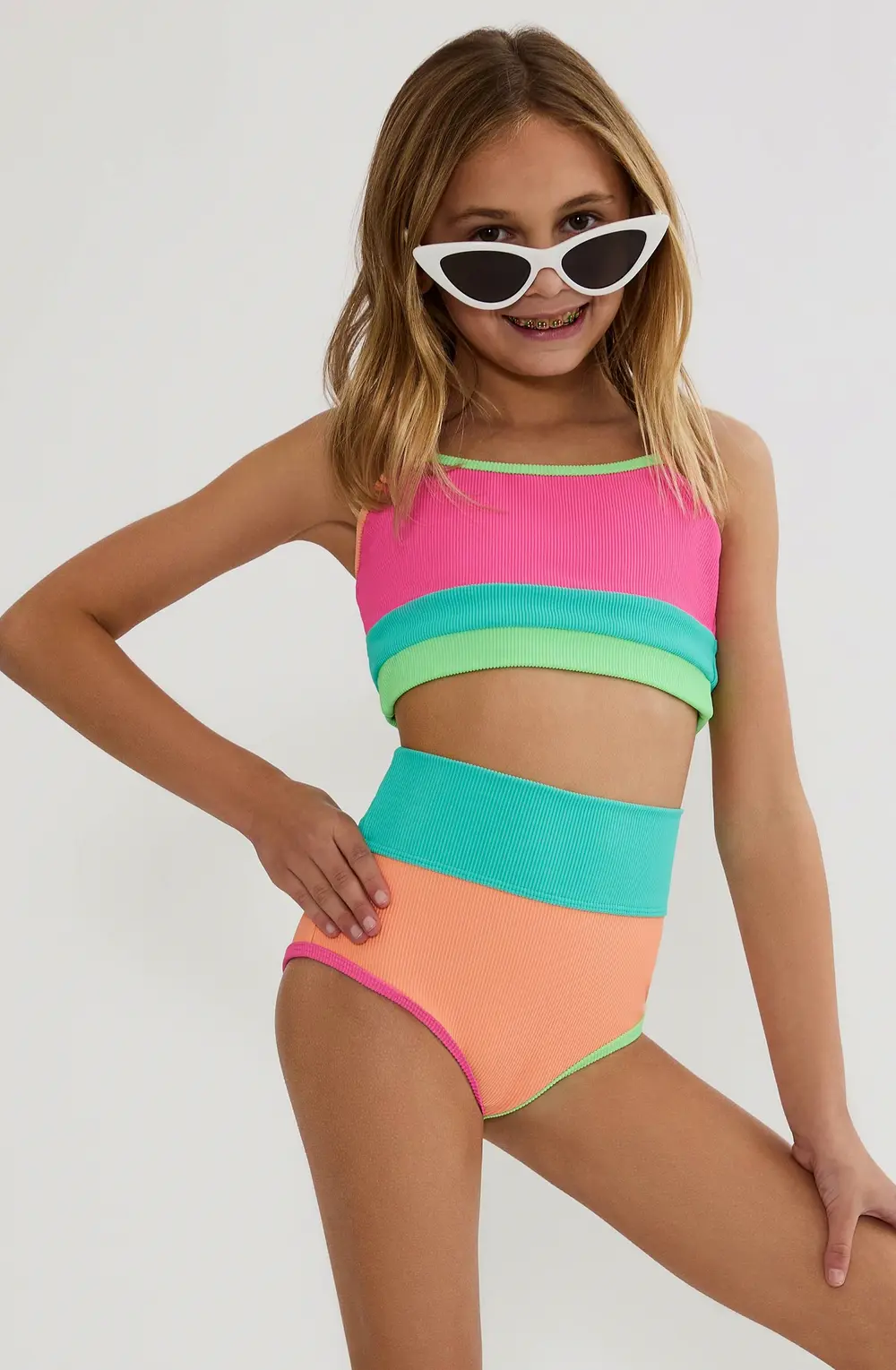 Little Eva & Emmie Set Aqua Haze Colorblock