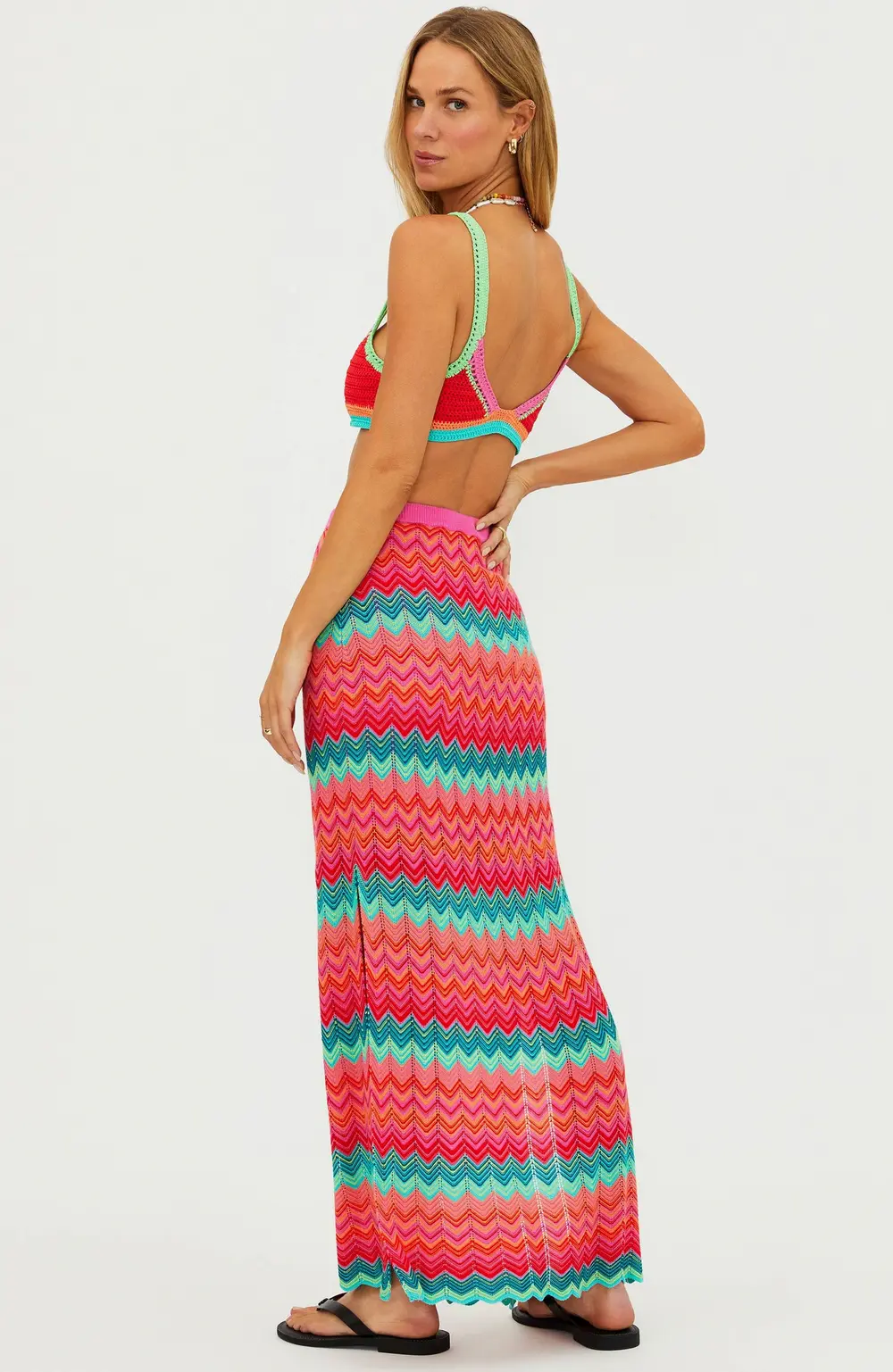 Ivana Skirt Strawberry Ice Chevron