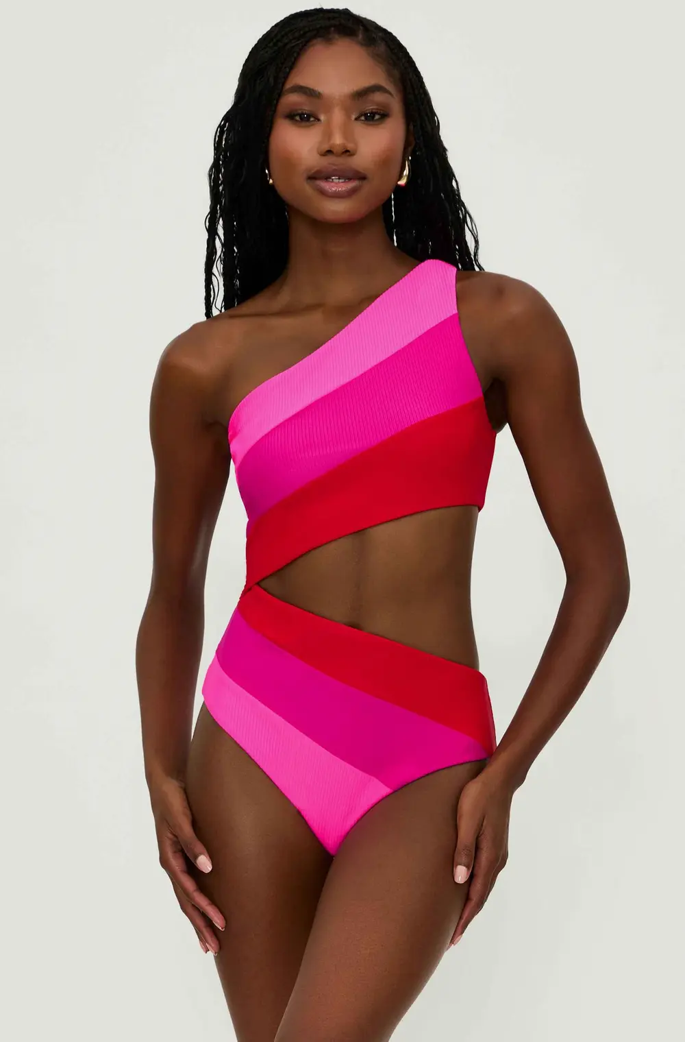 Joyce One Piece Fuchsia Red Neon Pink