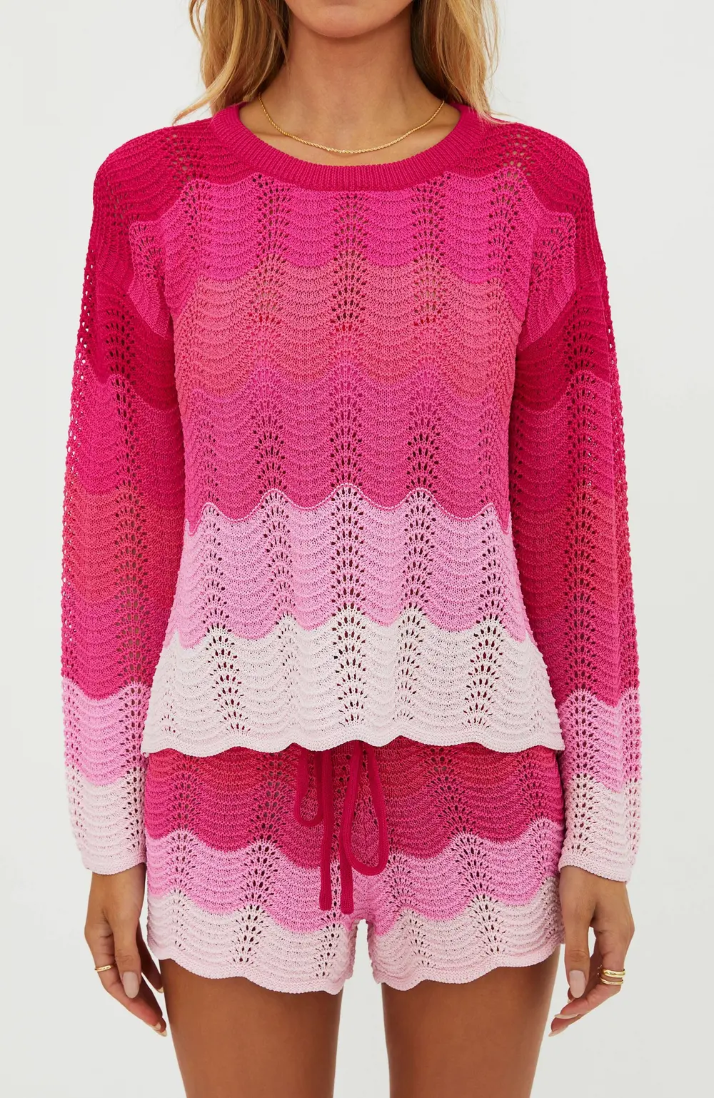 Beach Sweater Electric Pink Wave
