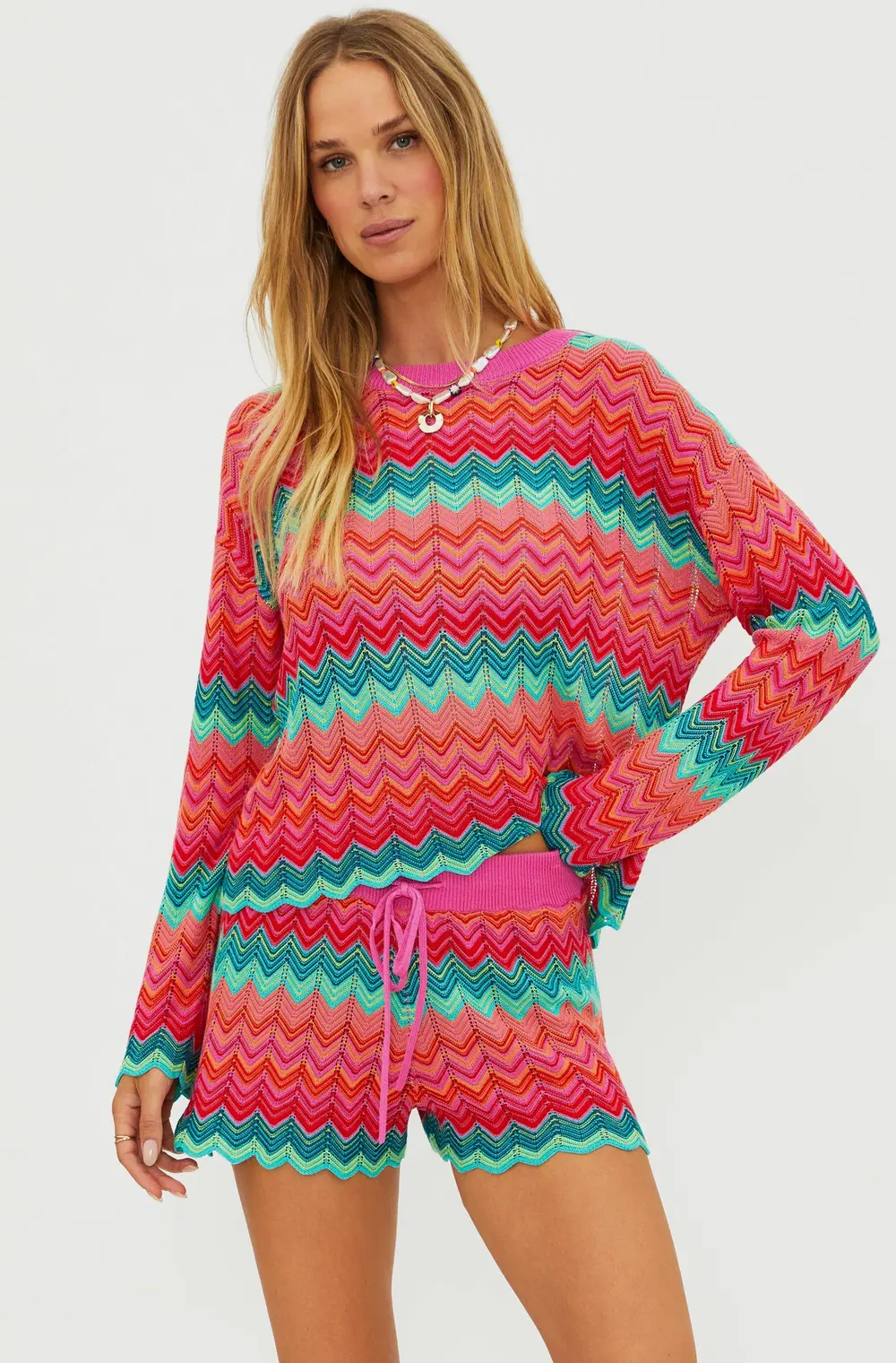 Beach Sweater Strawberry Ice Chevron