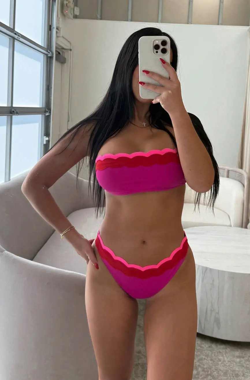 Fay Bottom Fuchsia Red Neon Pink Wave