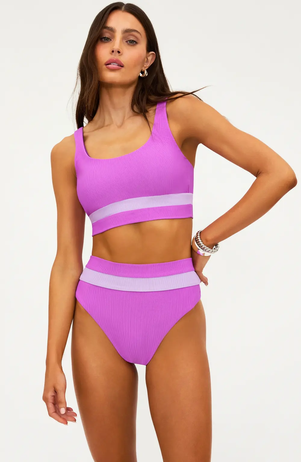 Mackenzie Top Lavender Violet Colorblock