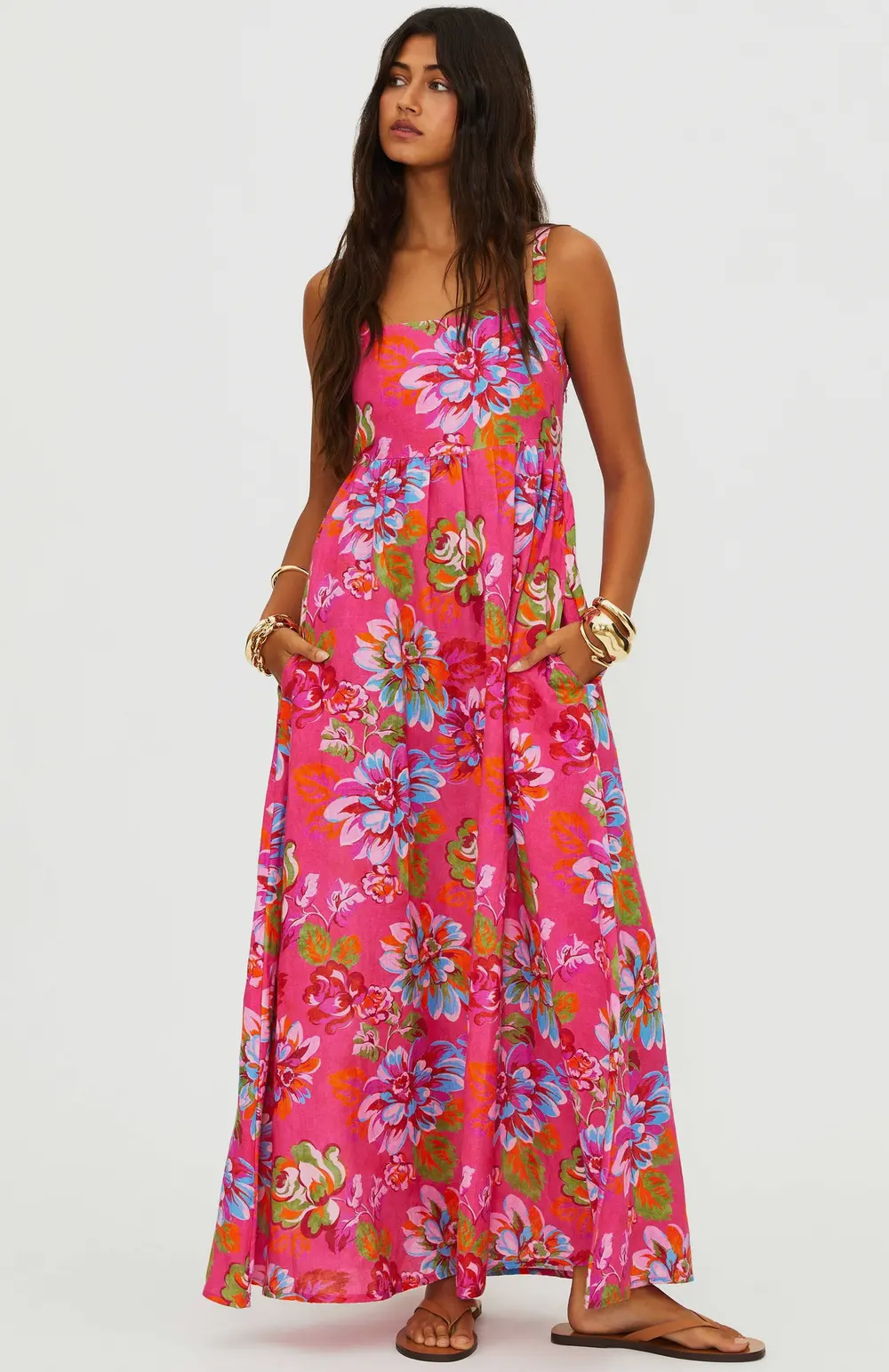 Rianne Dress Sugar Bloom Linen