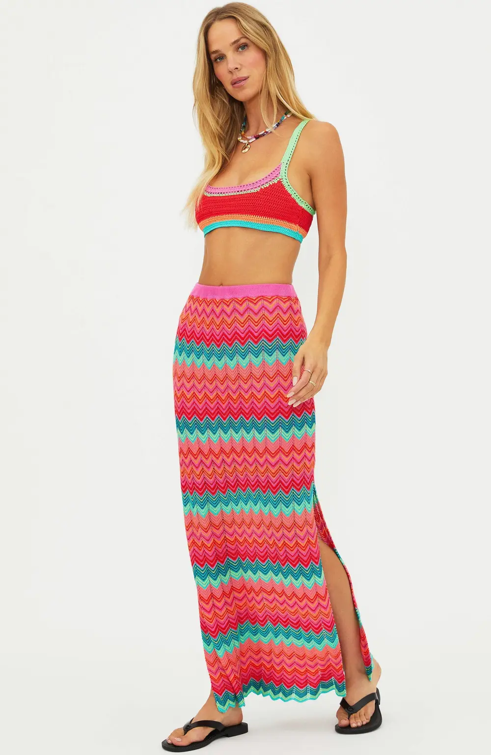 Ivana Skirt Strawberry Ice Chevron