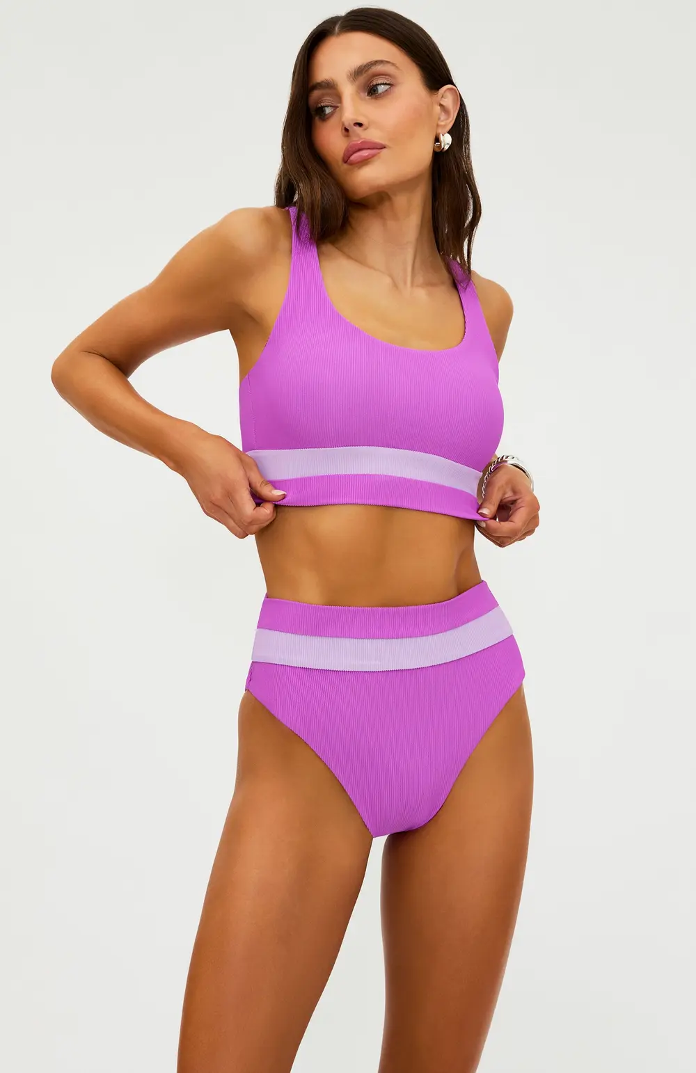 Mackenzie Top Lavender Violet Colorblock