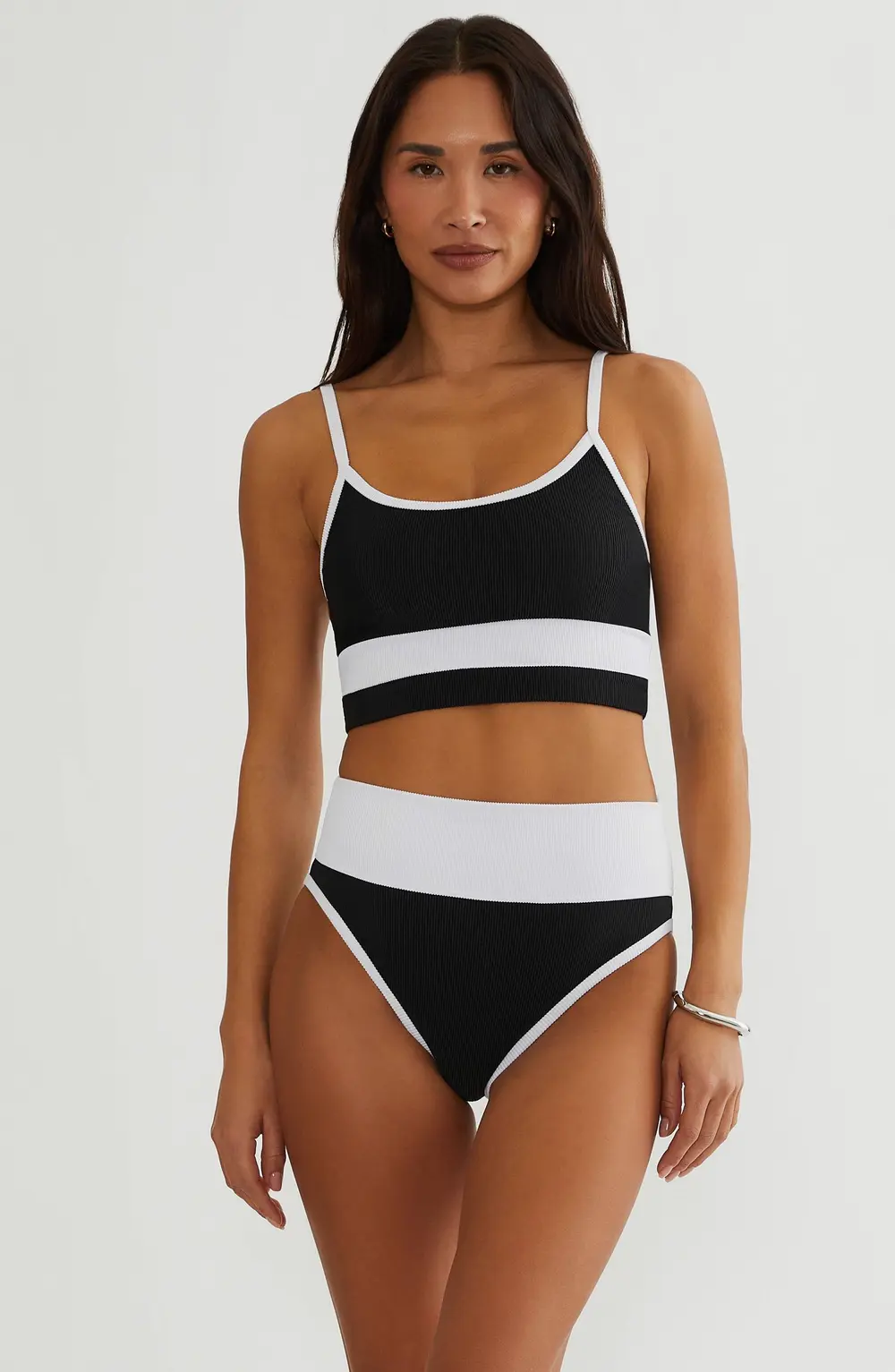 Emmy Bottom Full Coverage Black & White