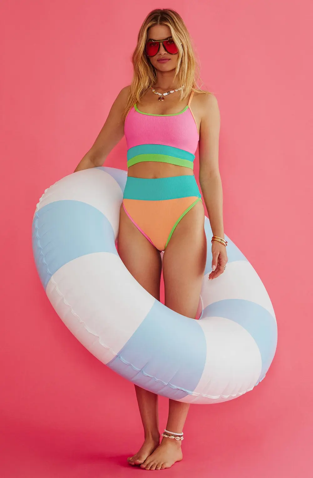 Emmy Bottom Aqua Haze Colorblock