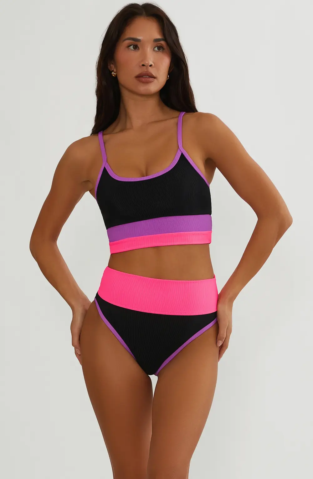 Emmy Bottom Full Coverage Vivid Violet Colorblock