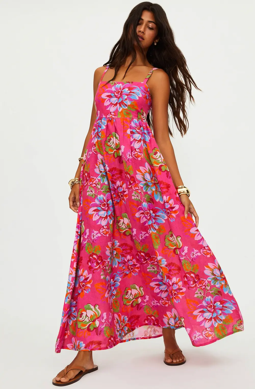 Rianne Dress Sugar Bloom Linen