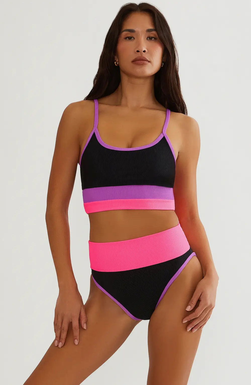 Emmy Bottom Full Coverage Vivid Violet Colorblock