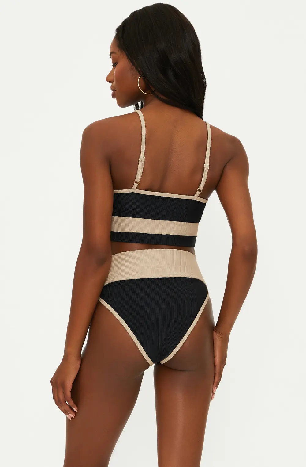 Eva Top Black Tan Colorblock