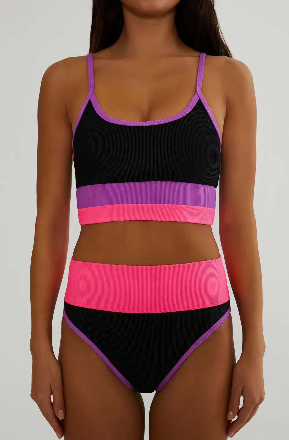 Emmy Bottom Full Coverage Vivid Violet Colorblock