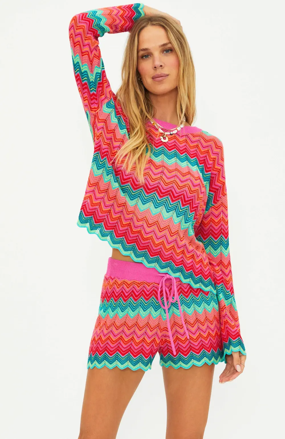 Beach Sweater Strawberry Ice Chevron