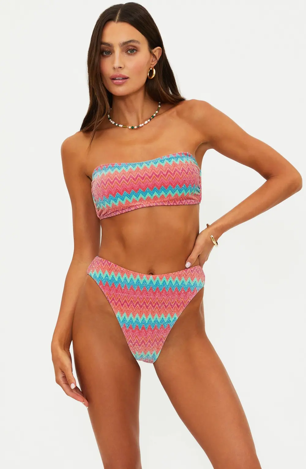 Kelsey Top Strawberry Ice Chevron Shine