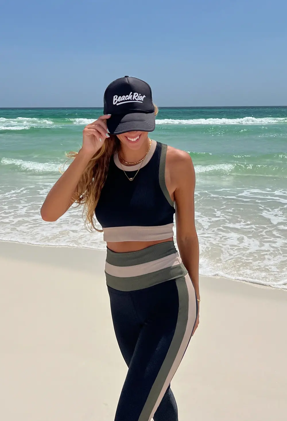 Gwen Top Military Olive Colorblock