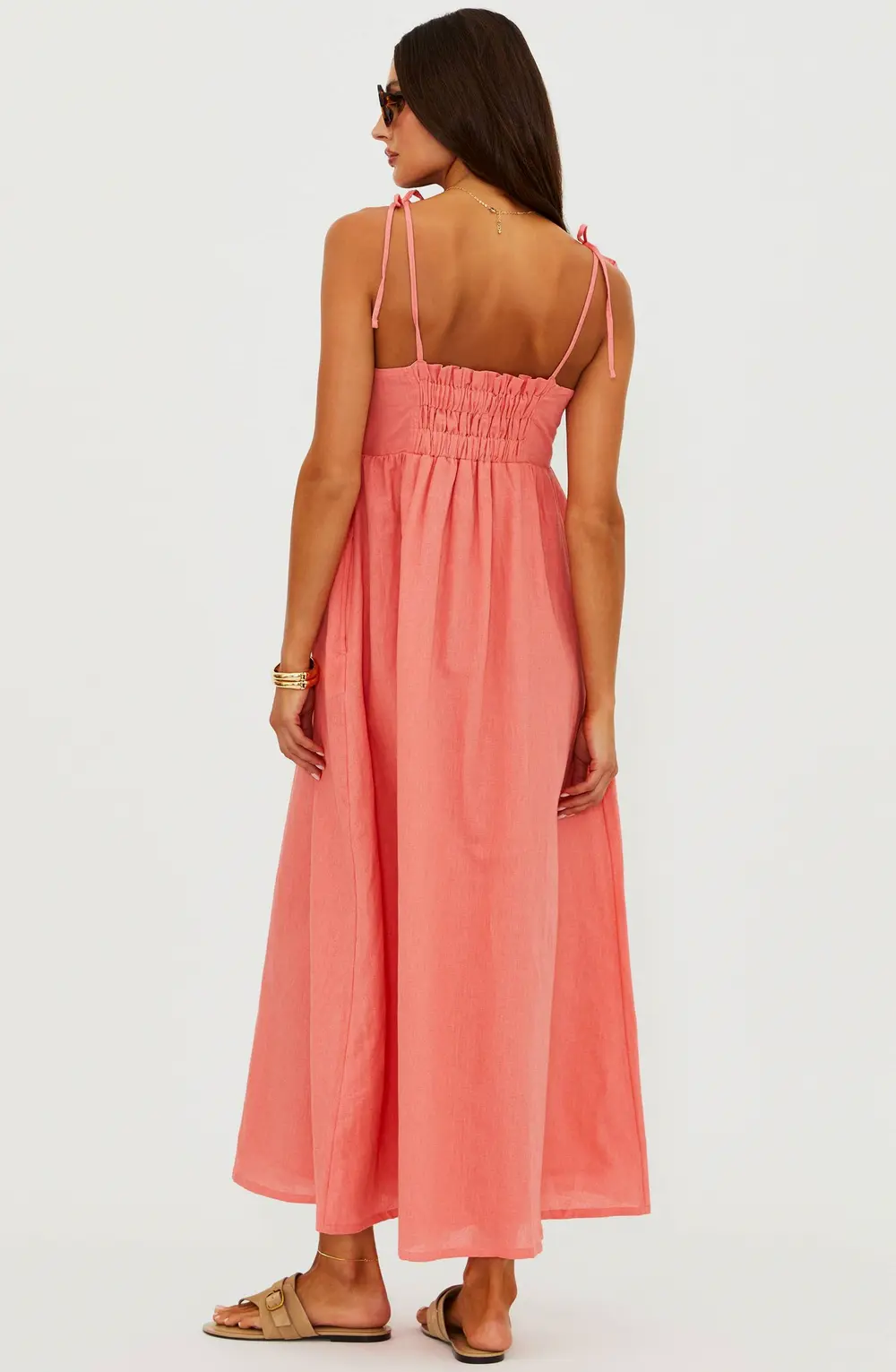 Valory Maxi Dress Coral Sea Linen