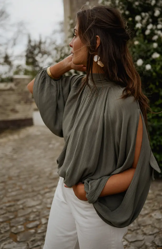 Khaki Belly Blouse