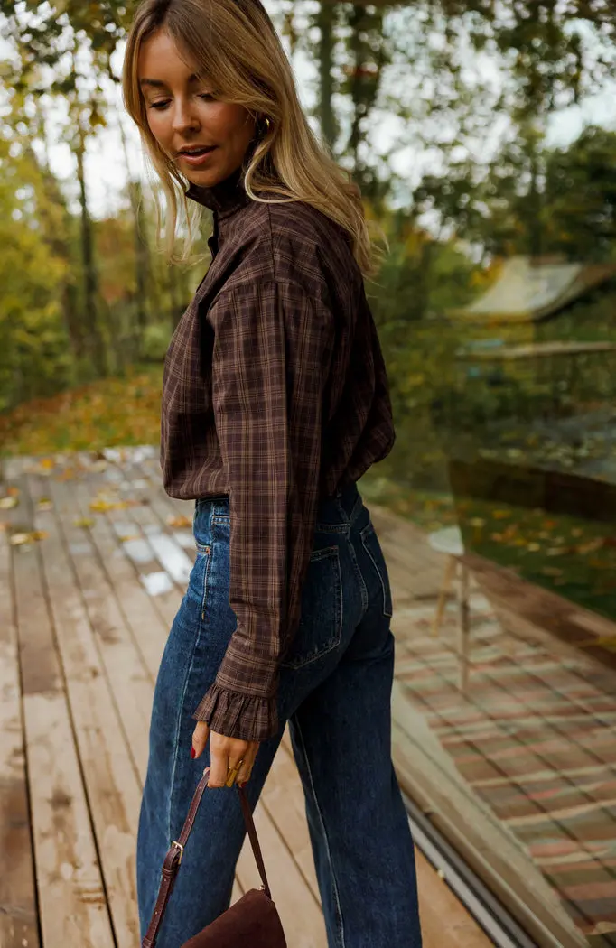 Brown Checkered Therese Shirt
