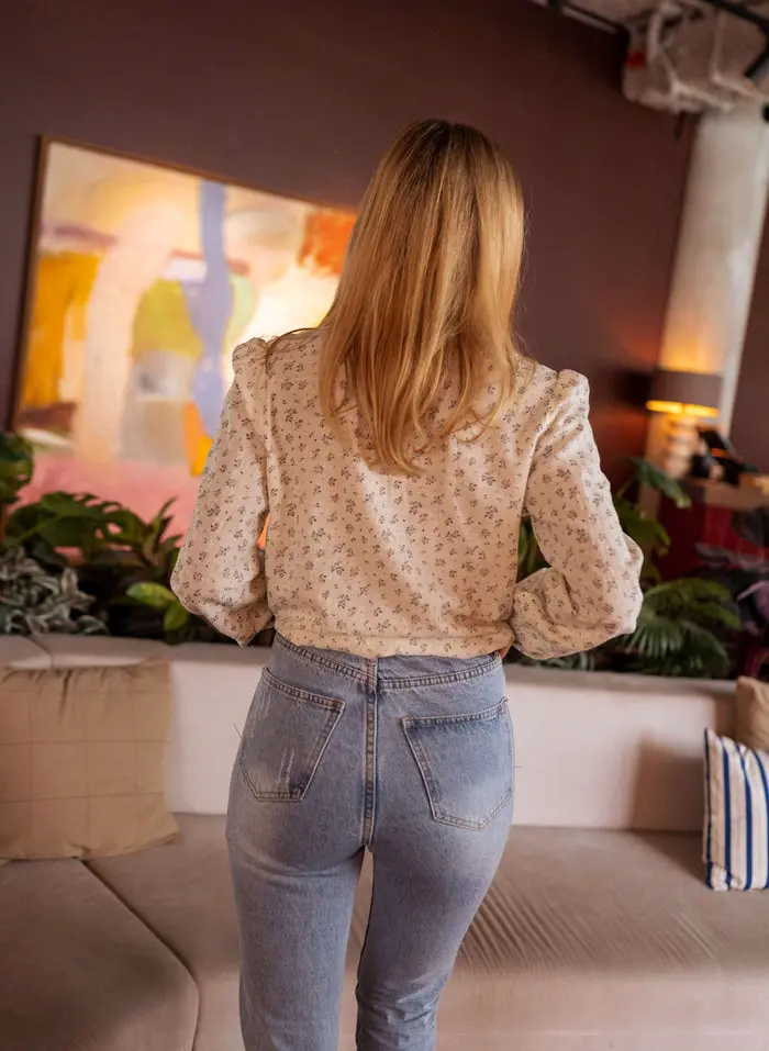 Beige Floral Brida Shirt