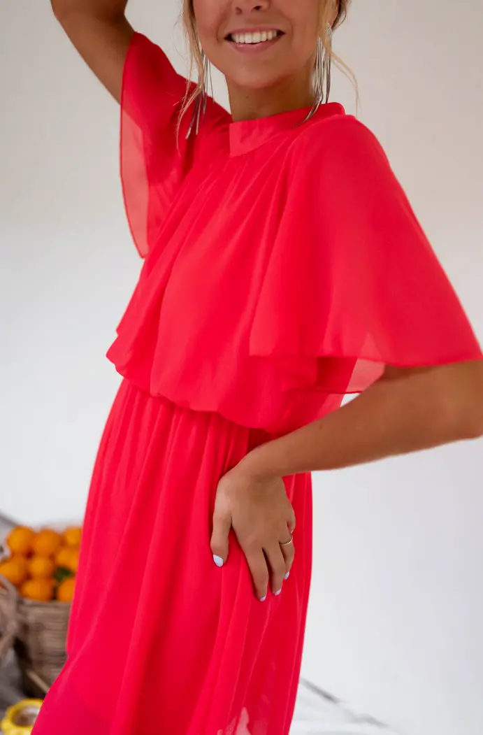 Raspberry Amandine Dress