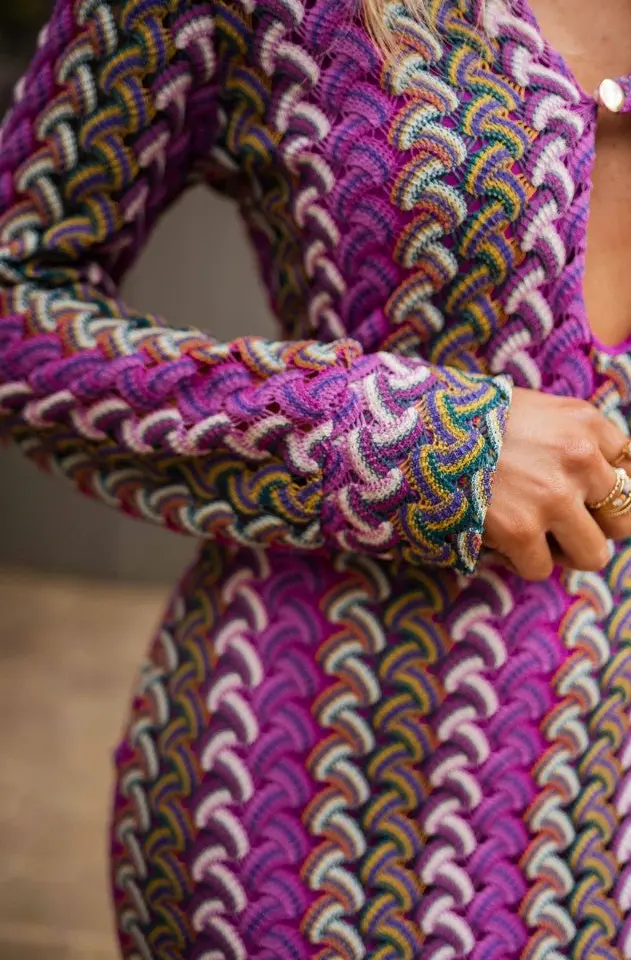 Mauve Patterned Audrey Dress