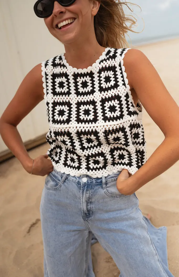 Black and White Celestin Top