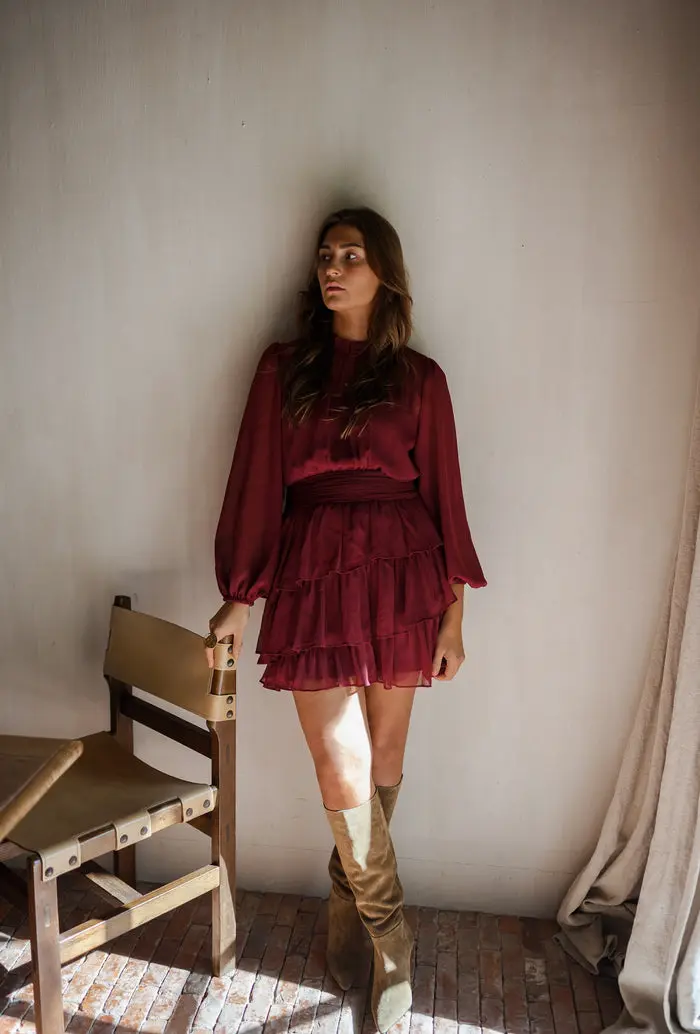 Burgundy Indra Dress