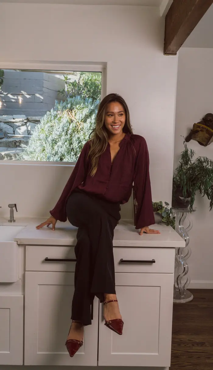 Burgundy Janelle Blouse